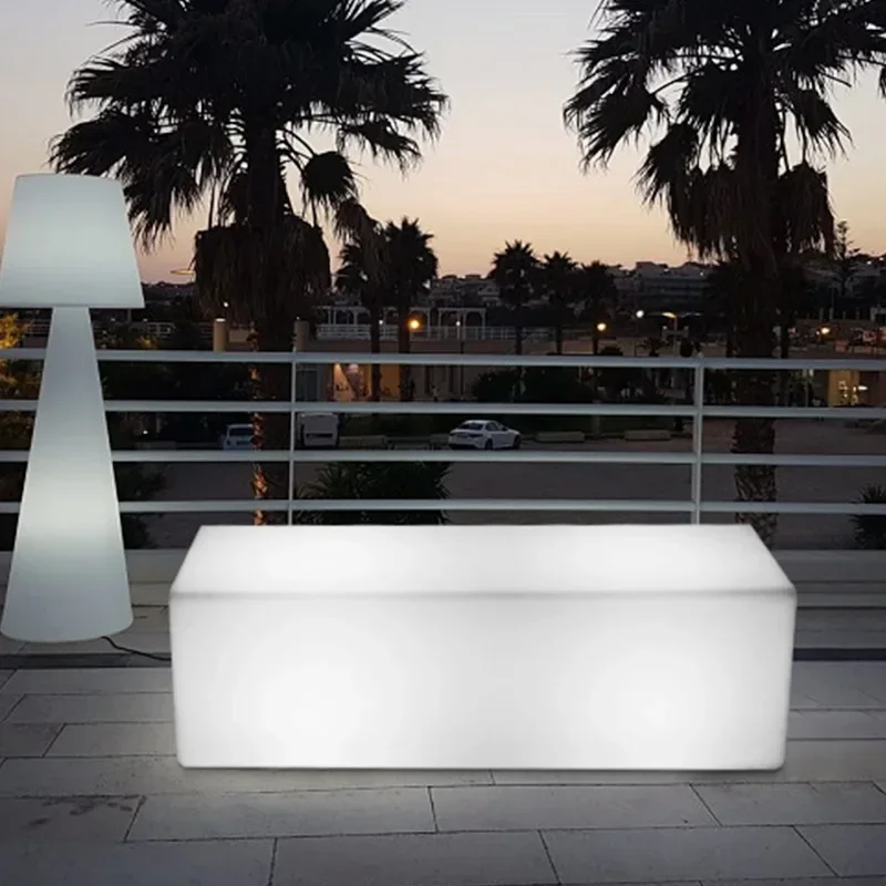 Luminous Rectangular Stool Outdoor Activity Square Stool Bar Bar Seat Balcony Leisure Combination Light-Emitting Chair