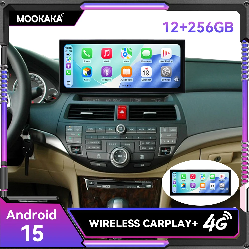 15.8 inch Screen 12+256GB Android 15.0 Car Radio Navigation For Honda Accord 7th 2003 2004 2005 2006 2007 Stereo Multimedia Unit