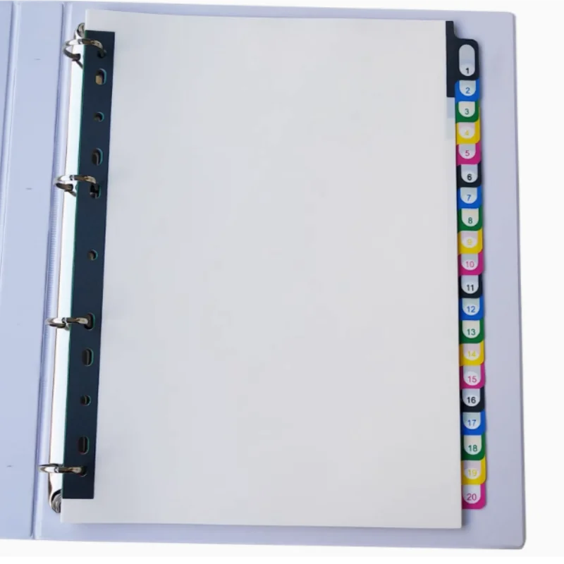 

A4 label separator index paper 11 holes plastic loose-leaf sorting paper file marking sorting paper 20pieces