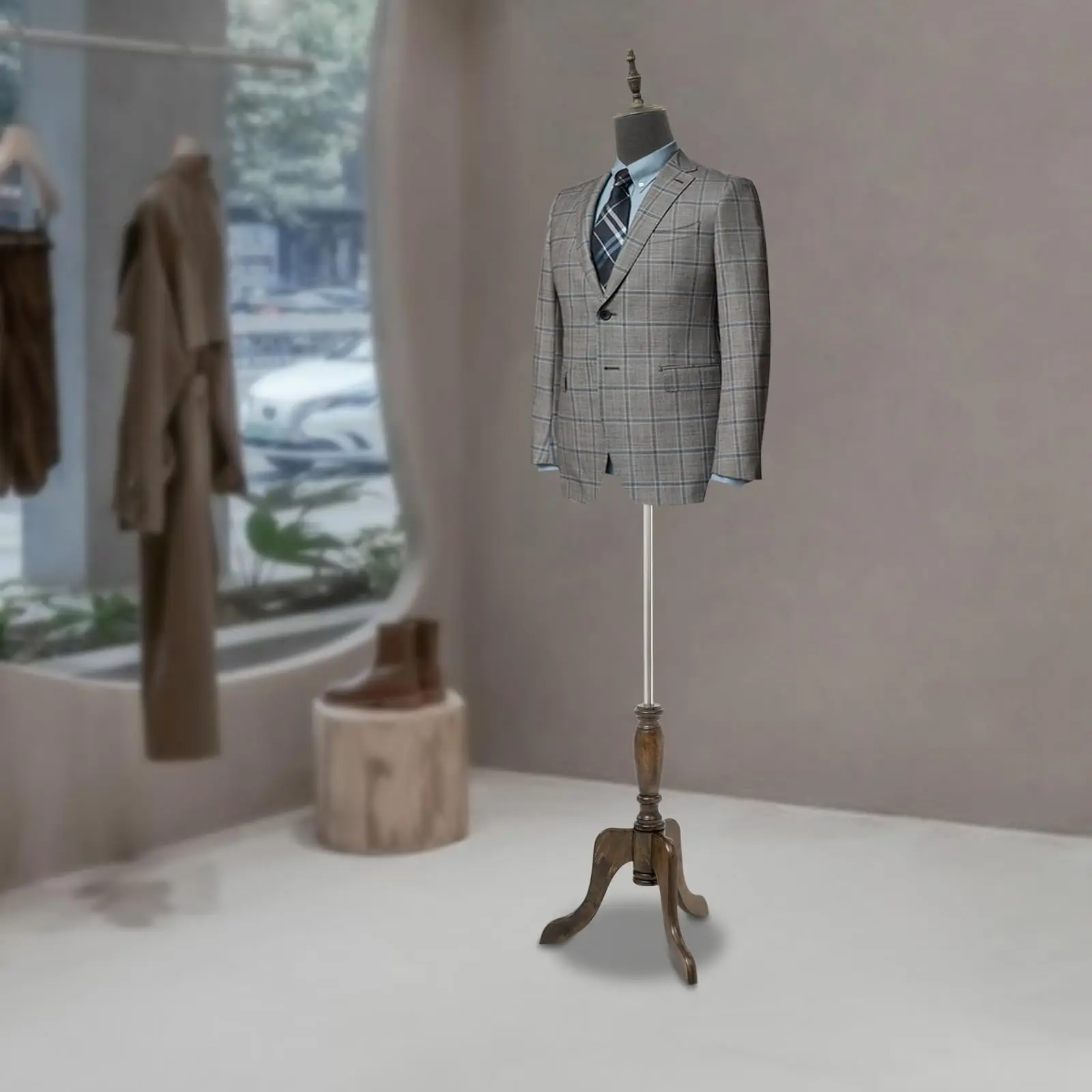 Torso manichino maschile con altezza regolabile, nero, per negozi di abbigliamento da uomo e laboratori di sartoria, manichino a forma di abito maschile B