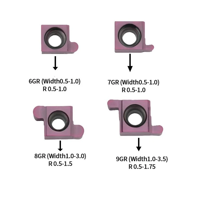 6GR 7GR 8GR 9GR Grooving inserts width 0.5-3.5mm Round Nose R0.5 R0.75 R1.0 R1.25 R1.5 CNC Lathe Goove Tool Carbide Inserts