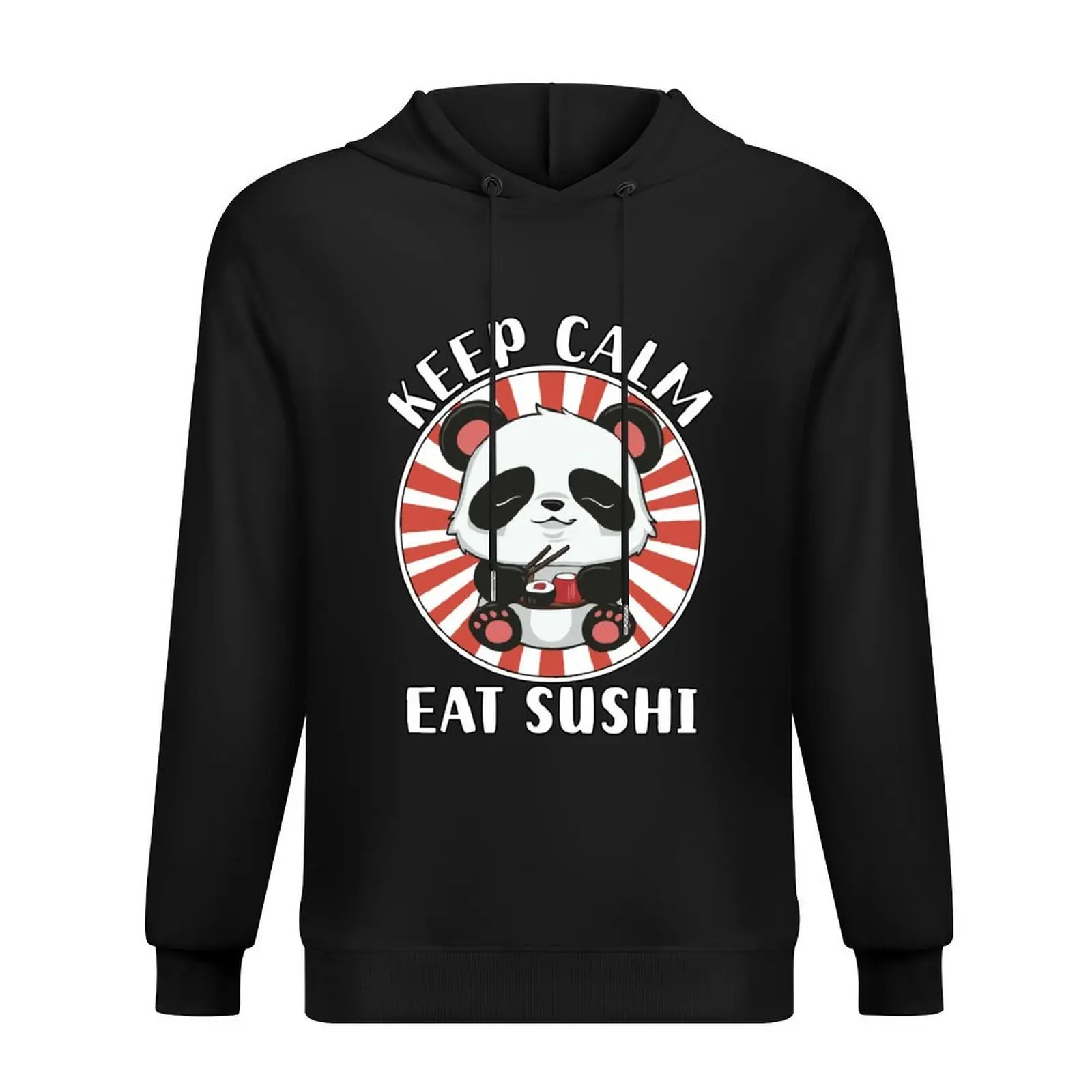 

keep calm - eat sushi - kawaii panda with sushi Hoodie anime clothing men clothes autumn jacket men man hoodie
