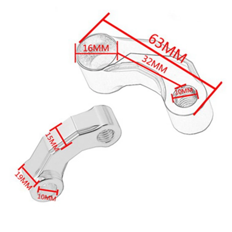 

Pair Motorcycle Mirror Extender Risers Universal Handlebar Mount Rearview Mirror Spacers Adapter M10-AB36