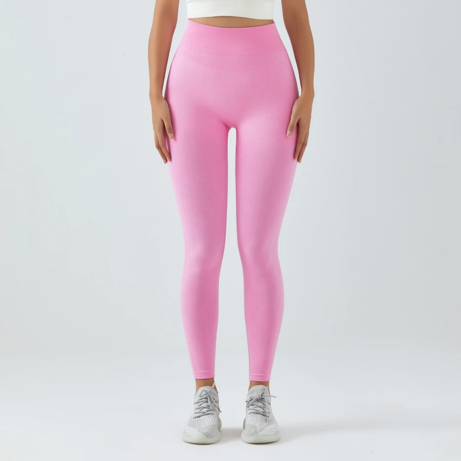 กางเกงเลกกิ้งไร้ตะเข็บสำหรับผู้หญิง - กางเกงออกกำลังกาย โยคะ กระชับหน้าท้อง ยืดได้ 4 ทิศทาง ป้องกันการโป๊ และกระชับสัดส่วน เหมาะสำหรับฤดูใบไม้ร่วง