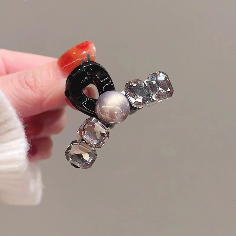 1Pc Parel Mode Kleine Haar Klauw voor Vrouwen Haar Clip Meisje Zwarte Haarspeld Elegante Mini Haarspeld Haar Styling Accessoires hoofddeksels