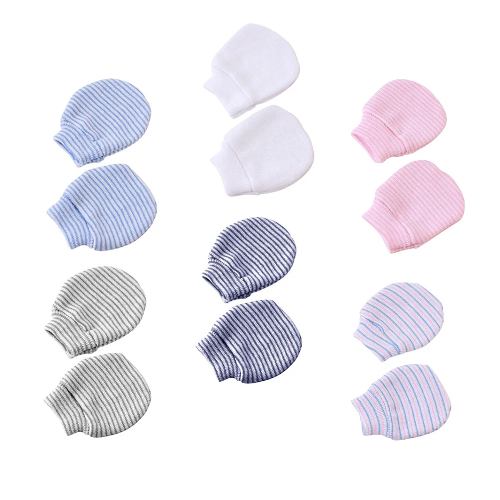 

6 Pairs Baby Gloves Newborn Winter Cotton Anti Scratch Mittens Hand Cover Elastic Children Accessories Bright Color Non