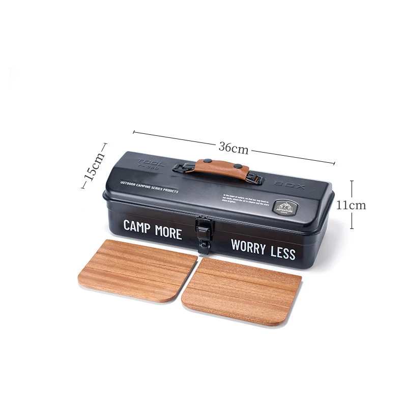 Metal Camping Storage Box Outdoor Portable Iron Camping Tool Box Handheld Camping Suitcase