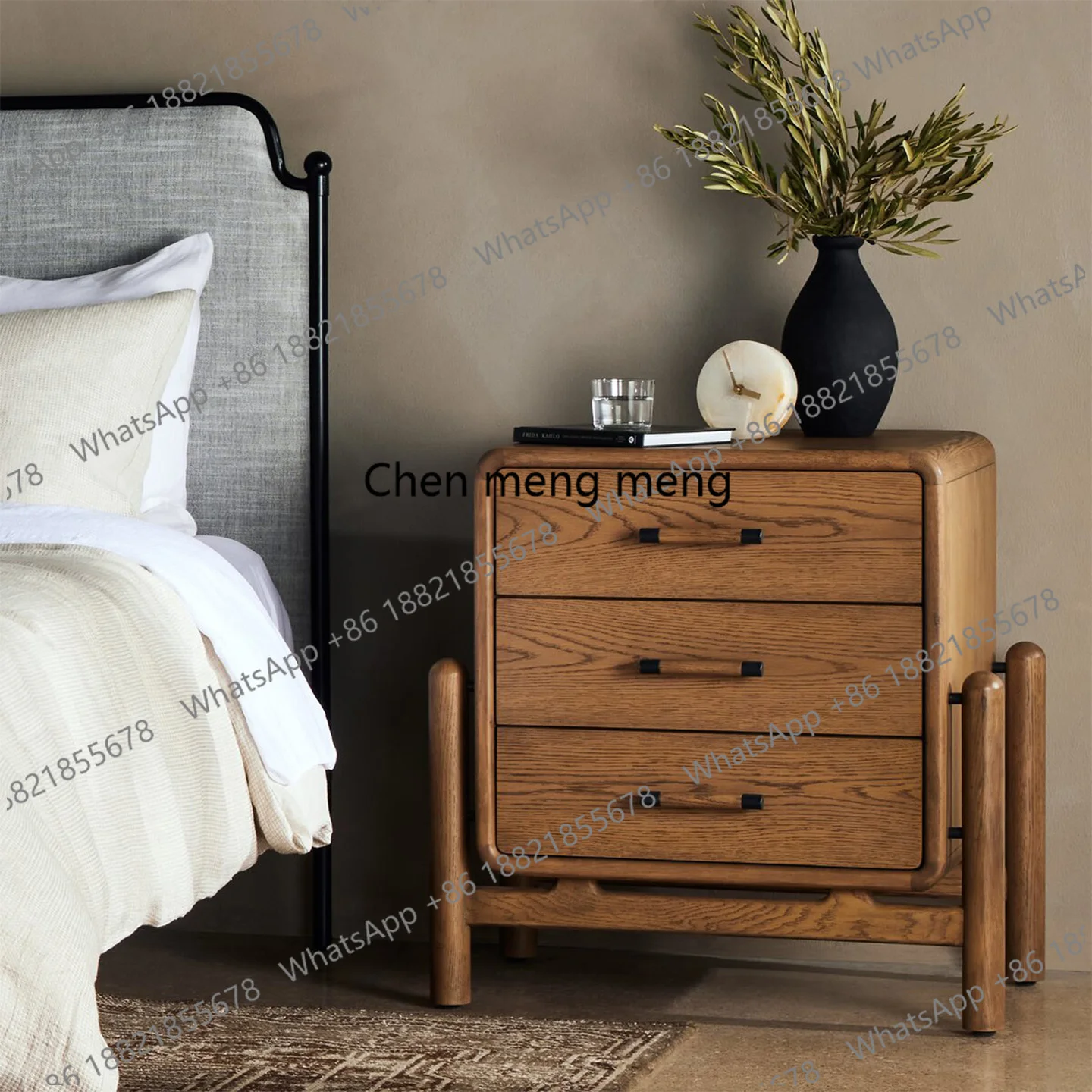 French antique six-chest cabinet with drawers retro artistic chest cabinet secret  bedroom wall storage side cabinet