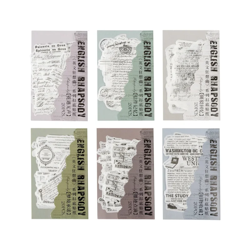 

6packs/LOT English Rhapsody Series series cute lovely retro decorativepaper masking washi sticker