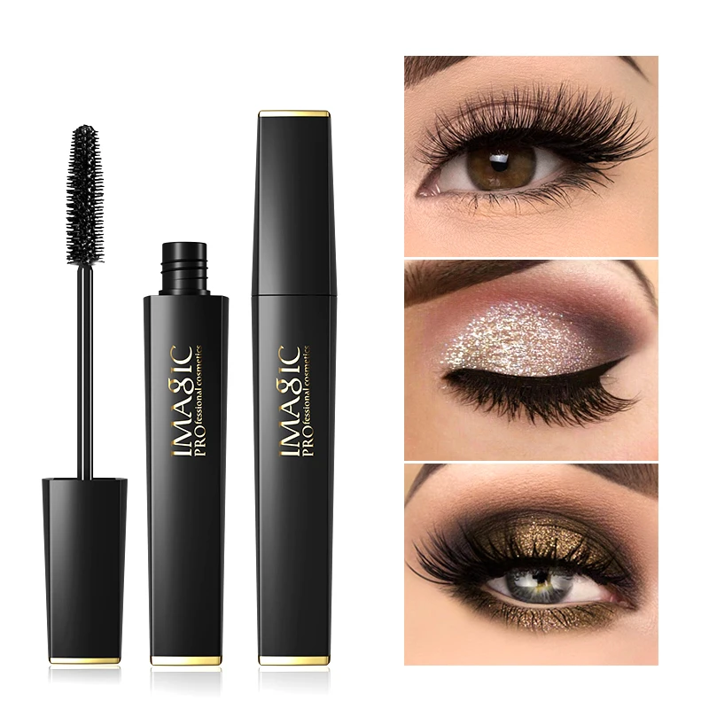 IMAGIC 4D Black Mascara Silk Fiber Eyelashes Lengthening Mascara Waterproof Long Lasting Lash Mascara Volume Eye Cosmetics