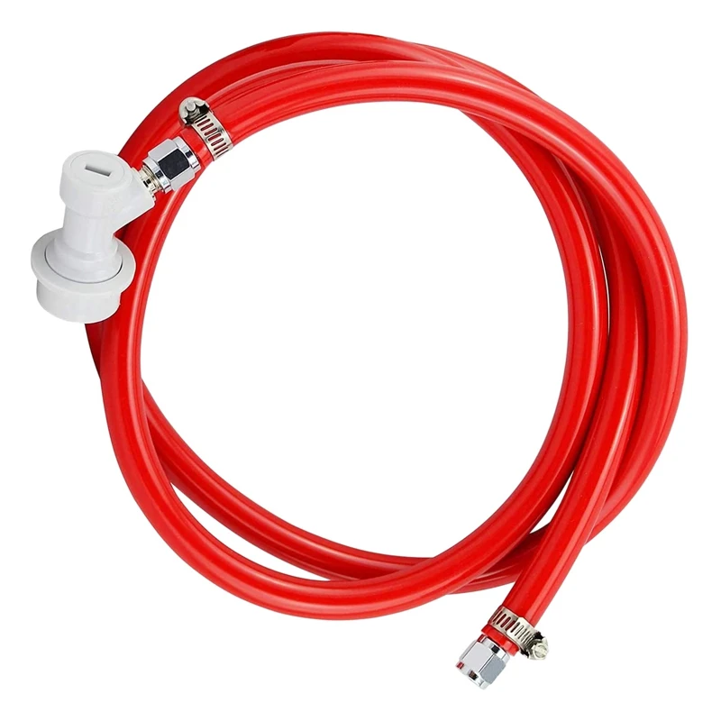 Ball Lock Gas Line Assembly 5Ft Red Long Tubing 5/16 Ball Lock Gas Disconnect Set Home Brewing Kit For Beer Home Brewing