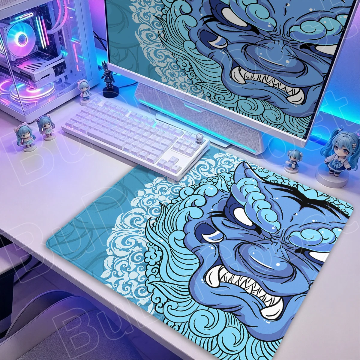 400x450mm Gaming Desk Protector Mat Anime Non-slip HD Mouse Pad E-sports Tiger Speed Keyboard Cool Small Laptops Portable Carpet
