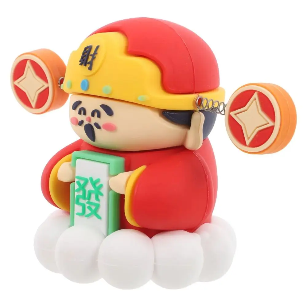 Mini Cute God of Wealth Decoration Creative Silicone God of Wealth Mascot Bring Fortune Cartoon Car Ornaments Chinese New Year