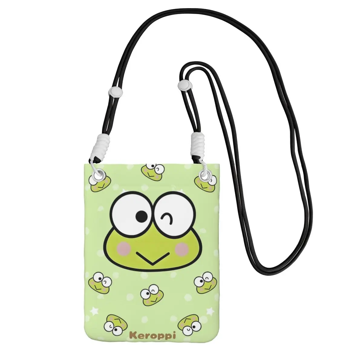 

Custom KeroKeroKeroppi Mobile Phone Bag for Traveling Women Men Big Eyes Small Crossbody Purse Smart Phone Wallet With Strap