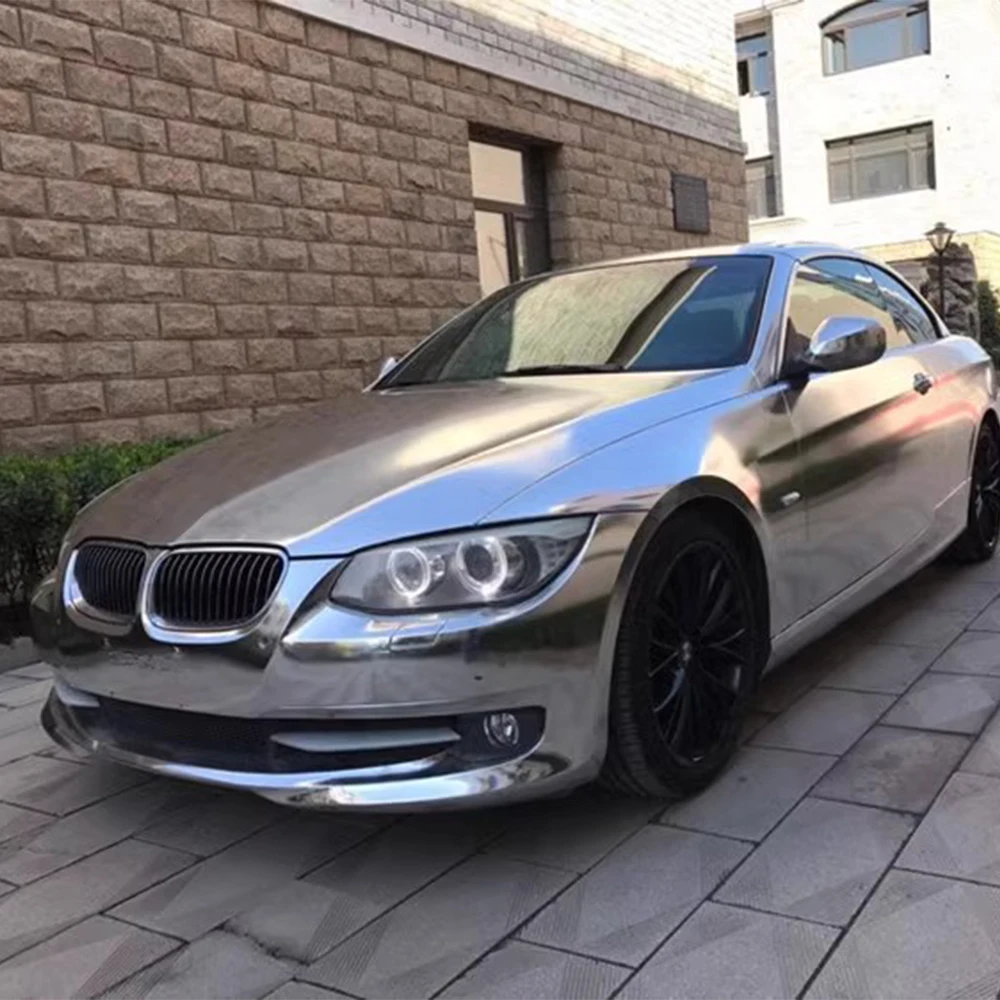 

Серебряная гальваническая пленка, автомобильная наклейка, виниловая пленка, без пузырьков, самоклеящаяся наклейка для кузова автомобиля, автомобильные аксессуары, внешние