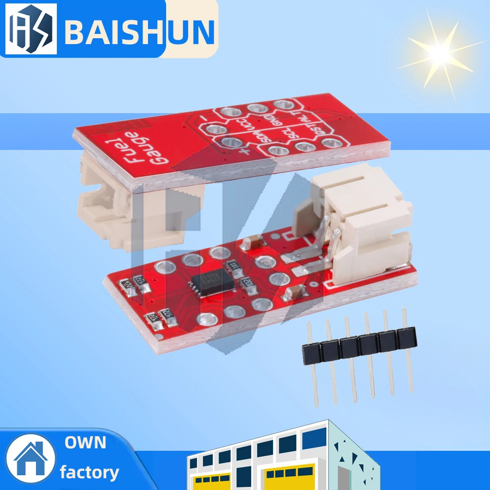 

MAX17043 Lithium Battery Fuel Gauge Module - I2C Power Detection with A/D Conversion & Low-Voltage Alarm