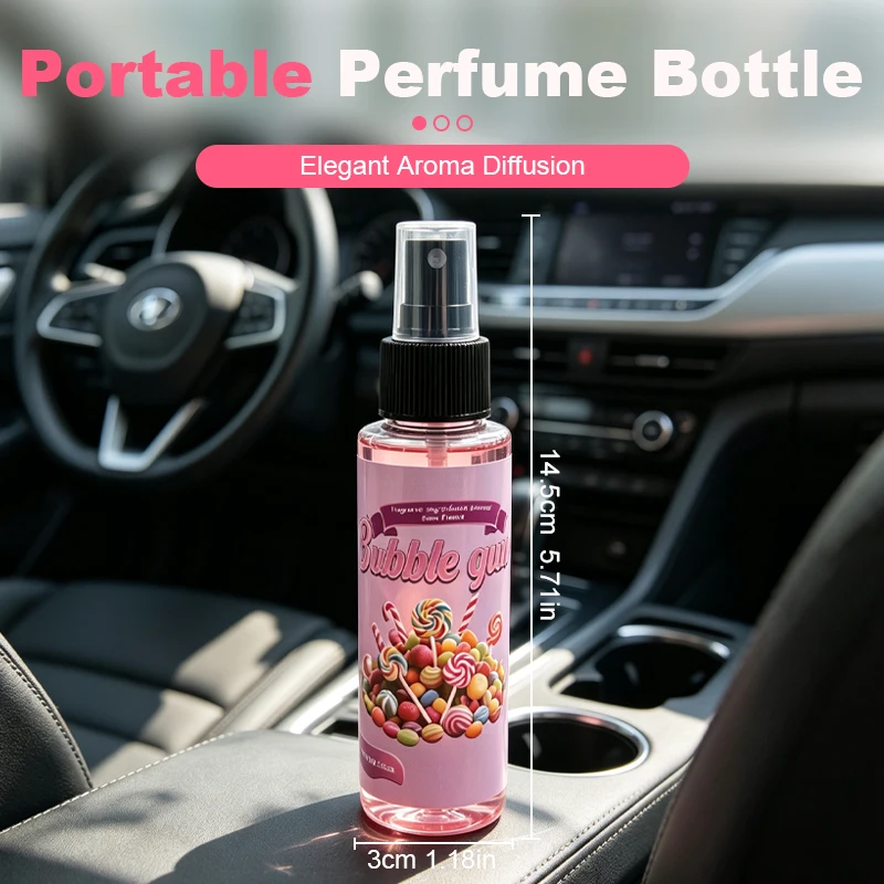 1pcs Bubble gum Premium Car Air Freshener, 100ml Fragrance Spray for Cars, Homes, Clothes and Bathrooms, Long-Lasting Pleasant Scent, Romantic Atmosphere, Ideal for Wardrobes, Pet Rooms, Lockers, Shoe Cabinets, Offices, Hotels, Gifts, Weddings/Travel