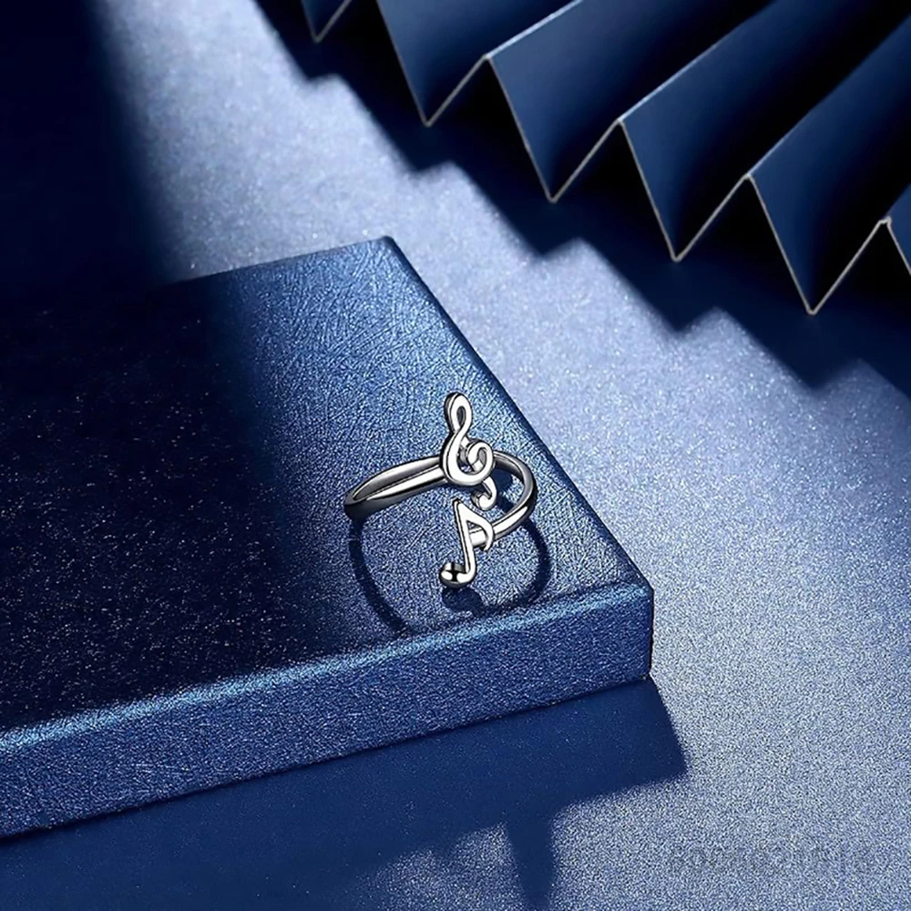 925 Sterling Silver Note Wedding Open Ring For Men and Women Fashion Jewelry Noble Grace Engagement Anniversary Accessories