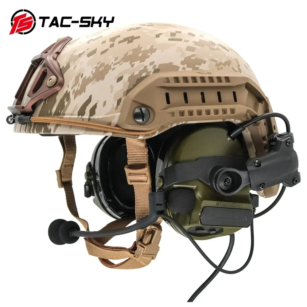 Imagem -05 - Comtac Tac-sky Comtac Iii Capacete Versão de Suporte de Pista Rápida Protetores de Orelha de Silicone Captador de Redução de Ruído Fone de Ouvido Tático