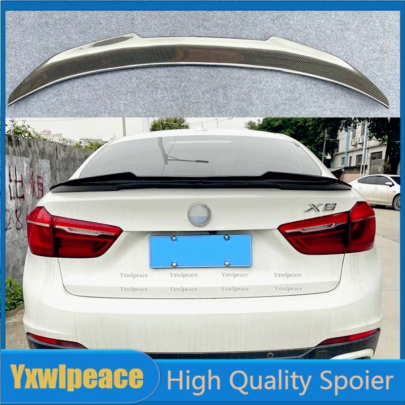 PSM Style из настоящего углеродного волокна/FRP, черный задний спойлер багажника, крылья для BMW X6 серии F16 F86 X6 X6M SUV 2015 2016 2017 2018 2019 PSM Style из настоящего углеродного волокна/FRP, черный задний спойлер багажника, крылья для BMW X6 серии F16 F86 X6 X6M SUV 2015 2016 2017 2018 2019