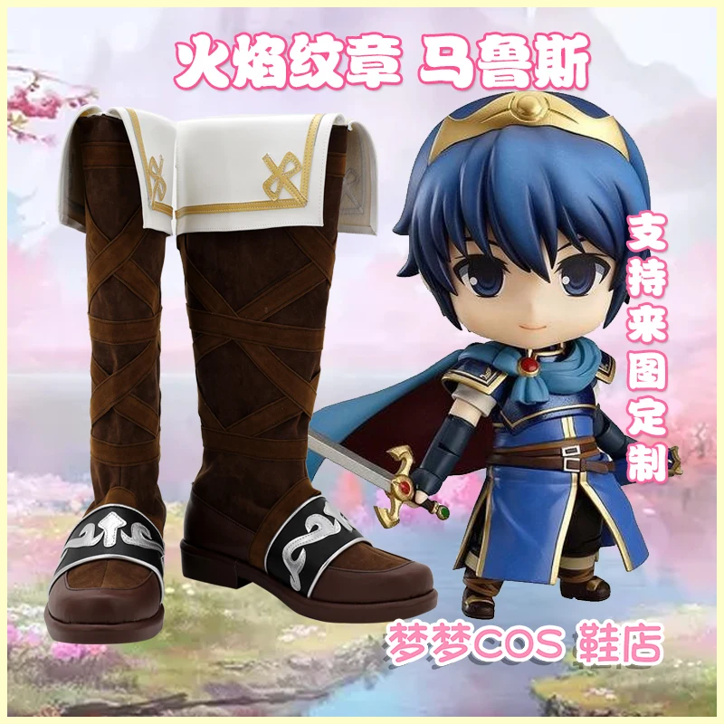 

Fire Emblem Shadow Dragons and the Blade of Light Marth Обувь для косплея Сапоги Хэллоуин Карнавальная вечеринка Ролевые сапоги