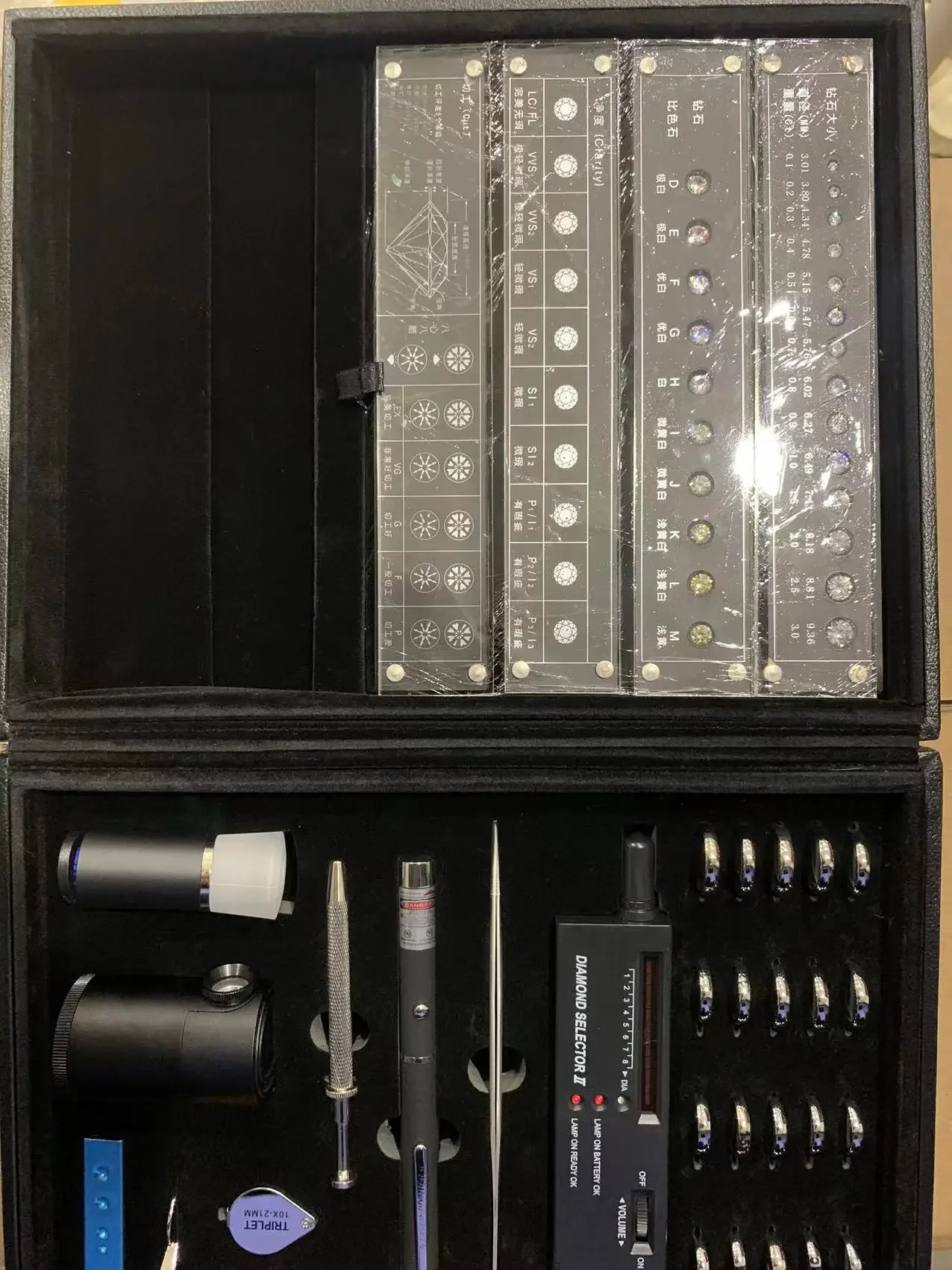 Diamante Padrão Quilate Tester Peso, Cor Claridade Cut Scale, CZ Master Stone, Ferramentas de Pedra Zircônia Cúbica, 4C Laser Forma Redonda