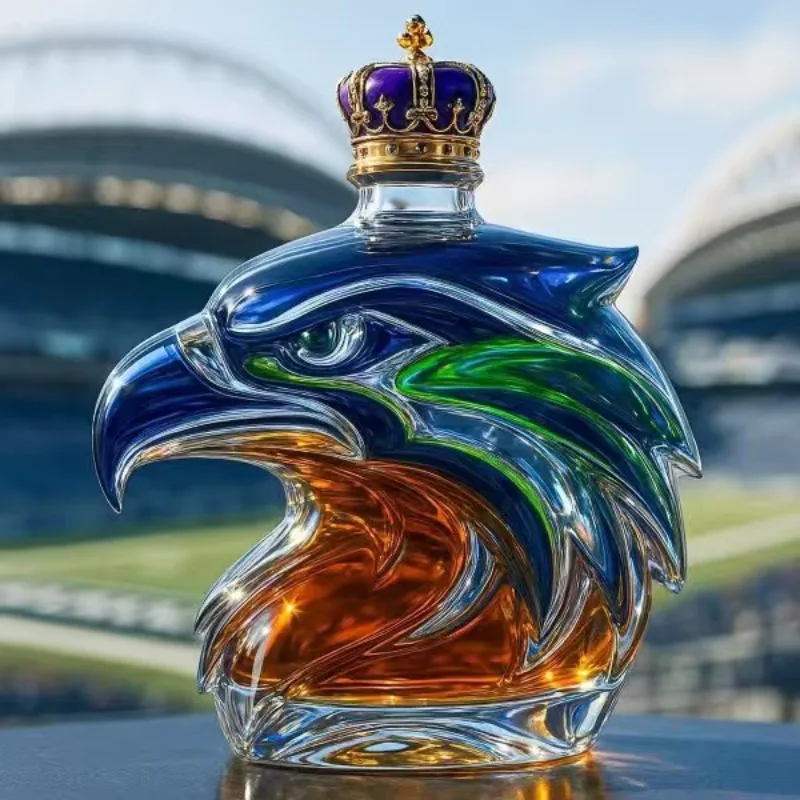 NUEVO - Botella de Whisky The Seahawk de 300 ml, Edición Limitada de Seattle, Botella de Recuerdo, Figura Decorativa para el Hogar, Bar, Colección, Regalo para Fanáticos