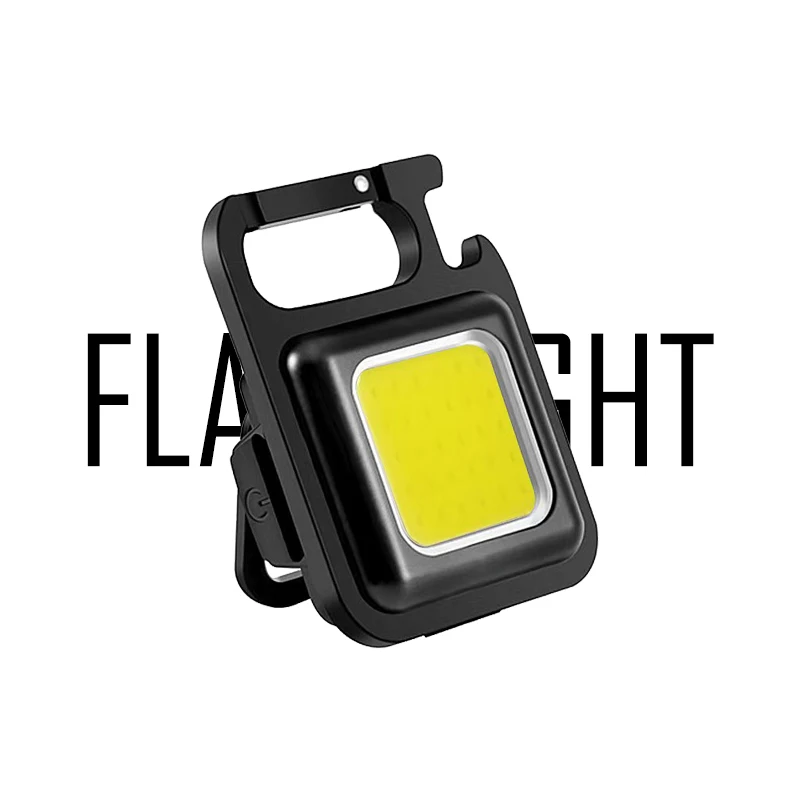 Mini lampe de poche LED aste, lampe de travail, éblouissement, COB, porte-clés, lampe de poche portable, camping en plein air, petite lumière, tire-bouchon