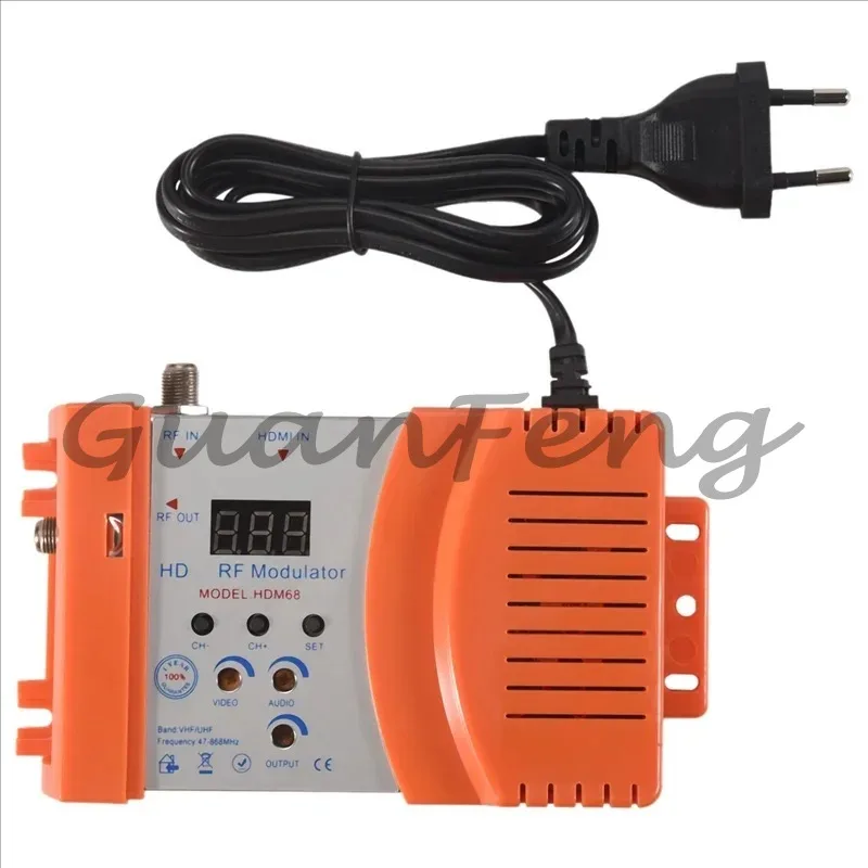 Digital RF Modulator, Portable AV To RF Signal Converter VHF UHF PAL/NTSC Standard Modulator