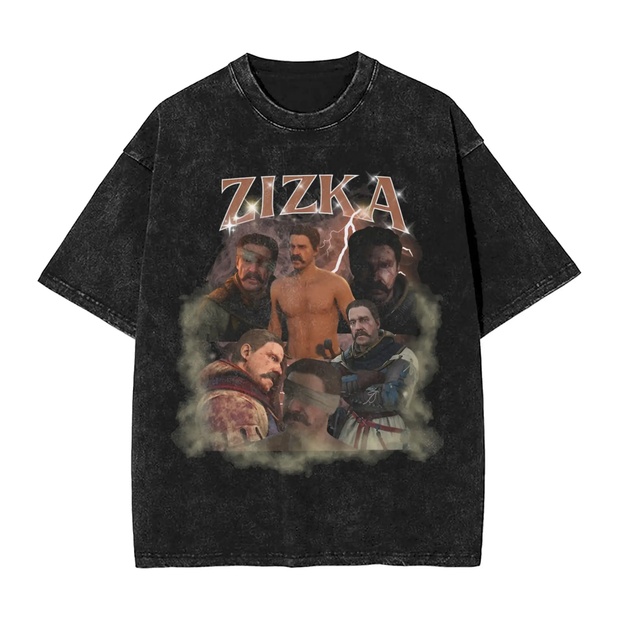 Jan Zizka KCD2 Kingdom Come Deliverance Washed T-Shirt Men Y2K Cotton T-Shirts Summer O Neck Fashion Tees Oversized Clothing