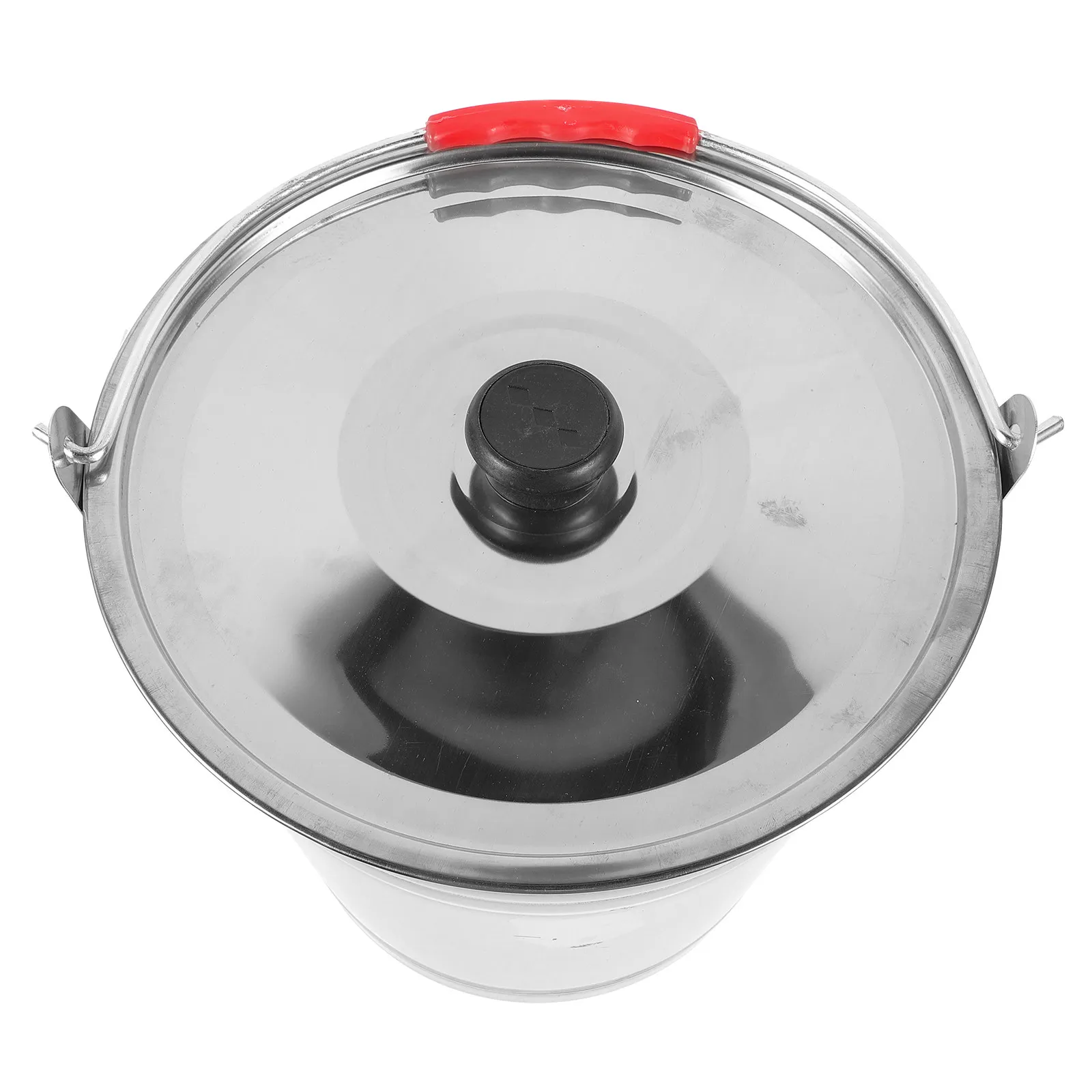 

1Pcs Stainless Steel Garbage Bucket Large Capacity Thickened Lid Design Hotel Kitchen Use Multi Functional Rubbish Water Ice