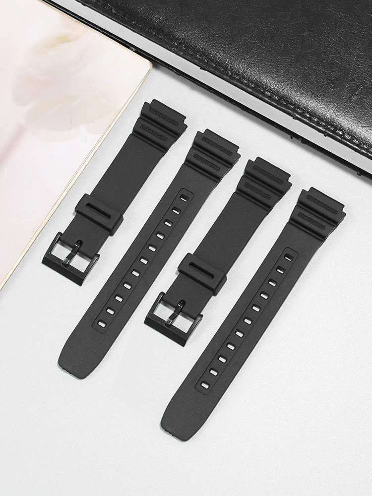 Applicable To C-a-s-i-o Small Square Series AE-1200/1300 W-216H Convex Silicone Watch Strap 18