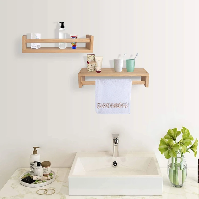 

Shelf2Pcs Bookshelf,Natural Wood Floating Wall Bookshelf for Kids,Nursery Shelves for Wall,Bathroom Decor, Kitchen Spice Rack