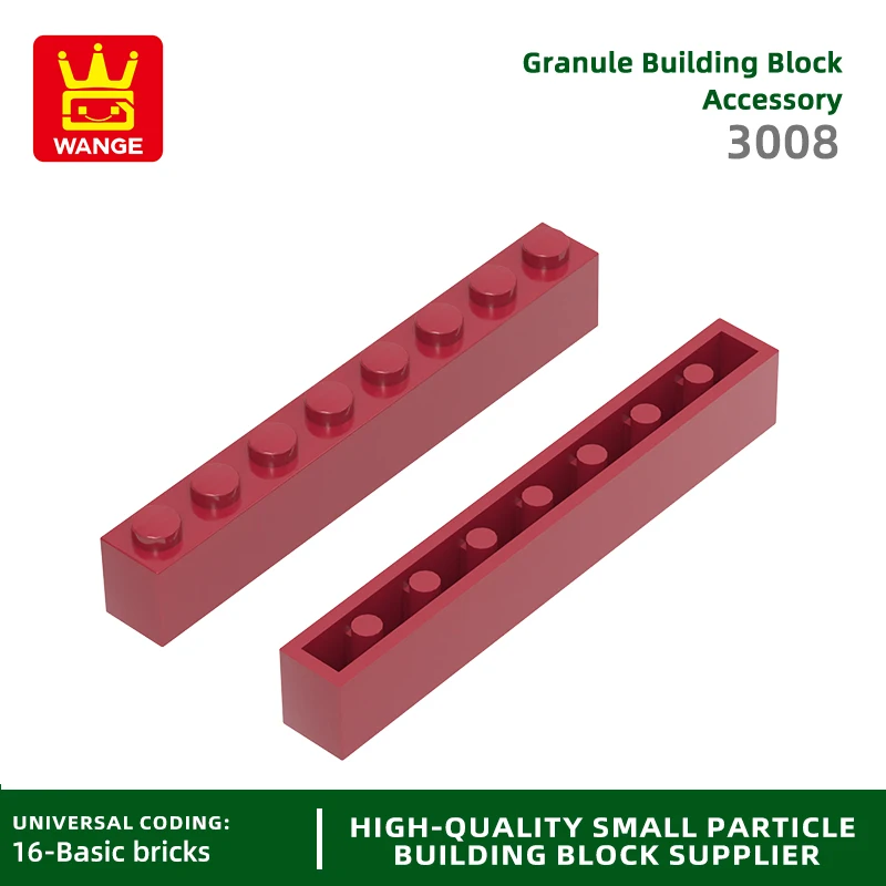 Wange 33Pcs/Lot 3008 1x8 High Hole Building Block Moc Basic Classic Brick Accessories Compatible with DIY Children Toys Gift Box