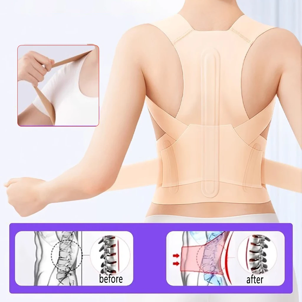 Unisex Posture Corrector Support Belt for Kids Adults Invisible Breathable Shoulder Straightener to Prevent Hunchback
