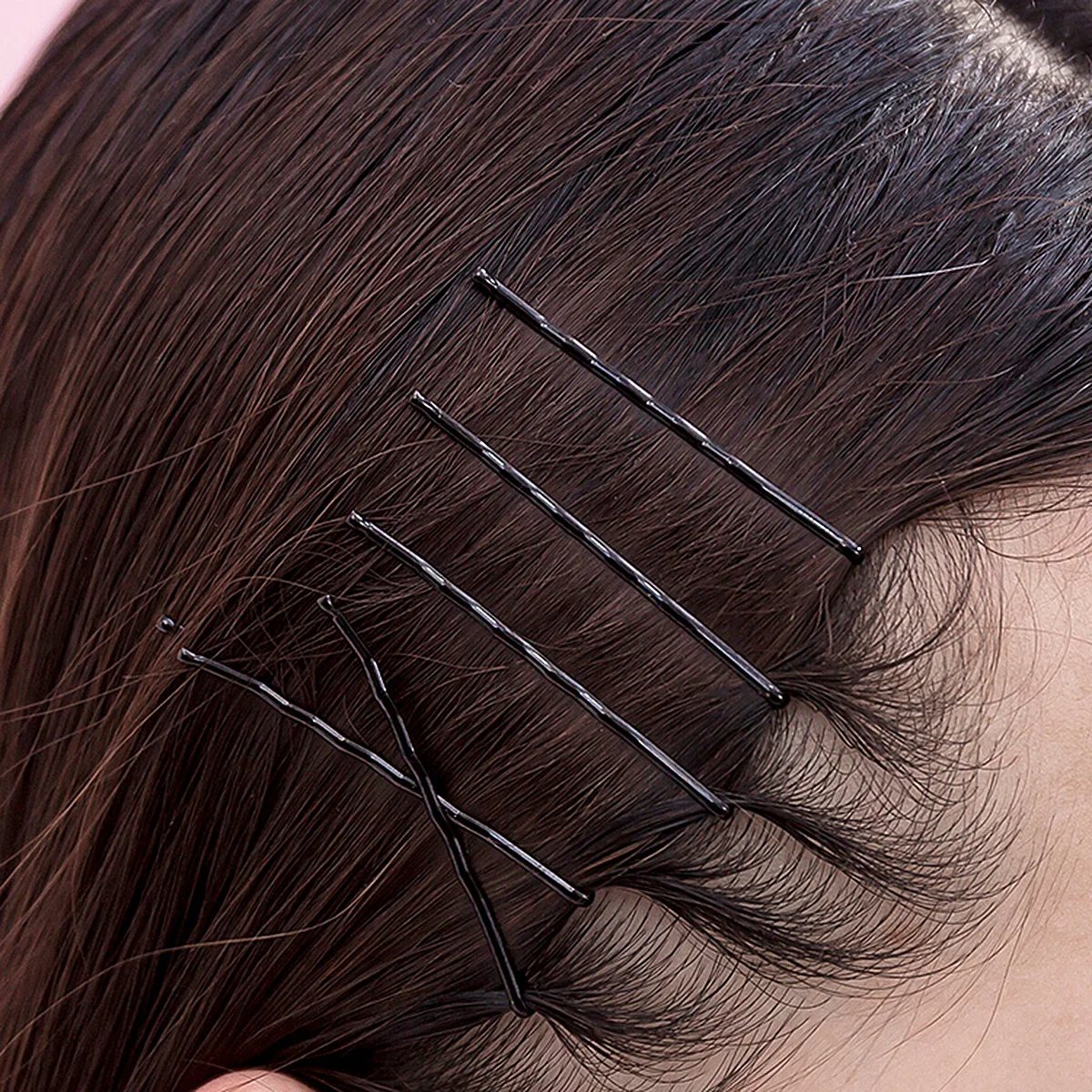 

Black Steel Wire Fringe Clips Metal Hairpins For Women Girls Flat Wavy Styles Reusable Bobby Pins Hold Firmly No Slip