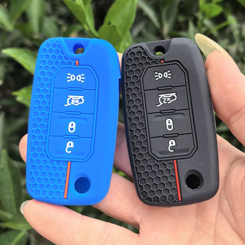 For Dodge Journey Challenger Jcuv Charger Silicone Car Key Case Key Cover for Jeep Cherokee Compass S Renegade Grand Commander