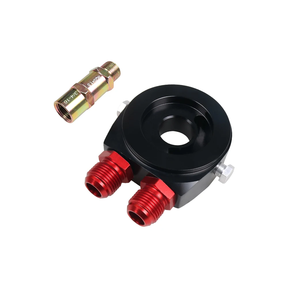 

Universal Aluminum Oil Filter Sandwich Adapter Car Kit with AN8/AN10 Fittings for Oil Cooler Plate BX100964