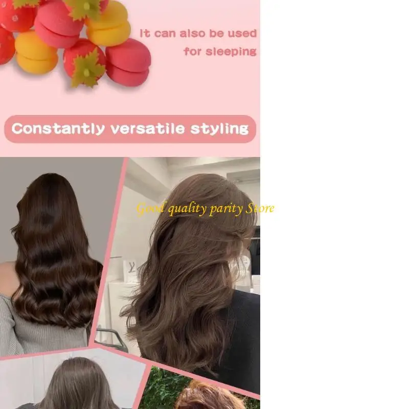 

M4YA 18 шт., термобигуди с клубникой, бигуди с клубникой, бигуди с клубничной пеной, бигуди с клубникой для длинных волос