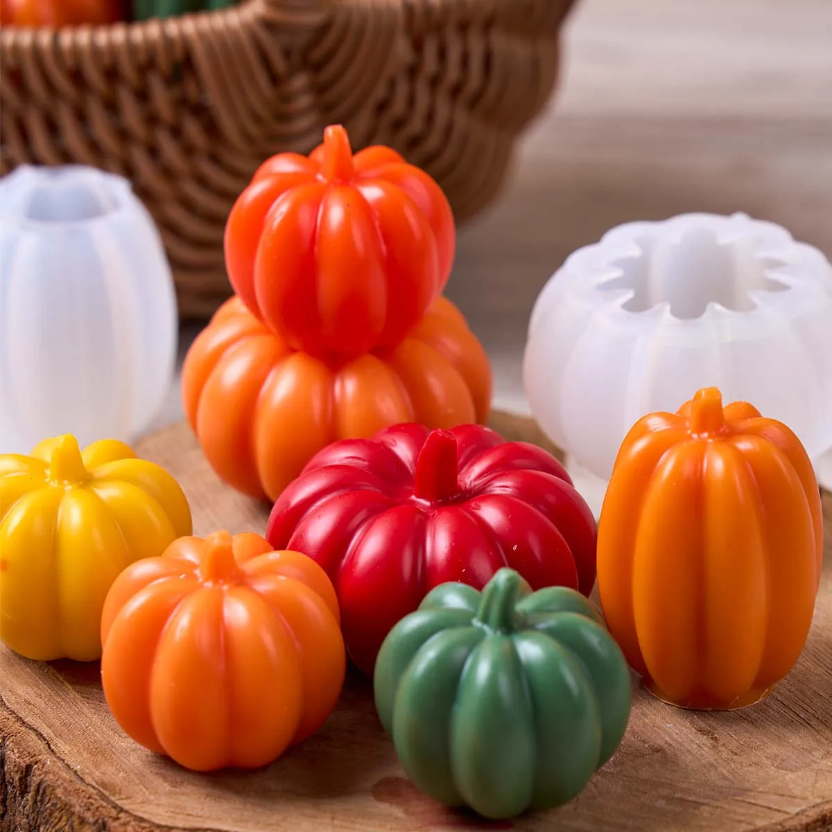 Kürbis Silikon Kerze Form DIY Halloween Kürbis Handwerk Gips Harz Formen Handgemachte Aromath Seife Machen Liefert Wohnkultur
