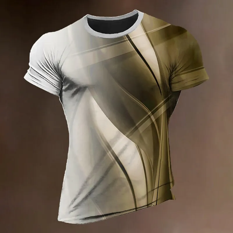 T-shirt sportiva da uomo estate Slim manica corta top felpa ad asciugatura rapida o-collo vestiti quotidiani stampa scozzese Tee Pullover economico