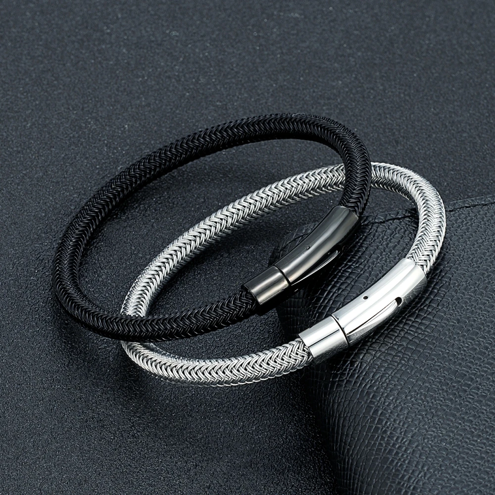 Minimalist Waterproof Steel Wire Bracelet Men Classic Cuff Wristbands Bracelet for Women Stainless Steel Male Charm Jewelry Gift