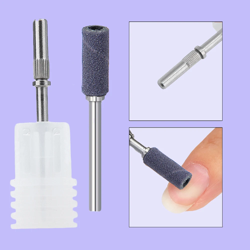 Bandas de lijado de uñas de 3mm, Mini broca negra y morada de grano 150/240/320/400, accesorio de lima de uñas eléctrica, herramienta de manicura de pulido