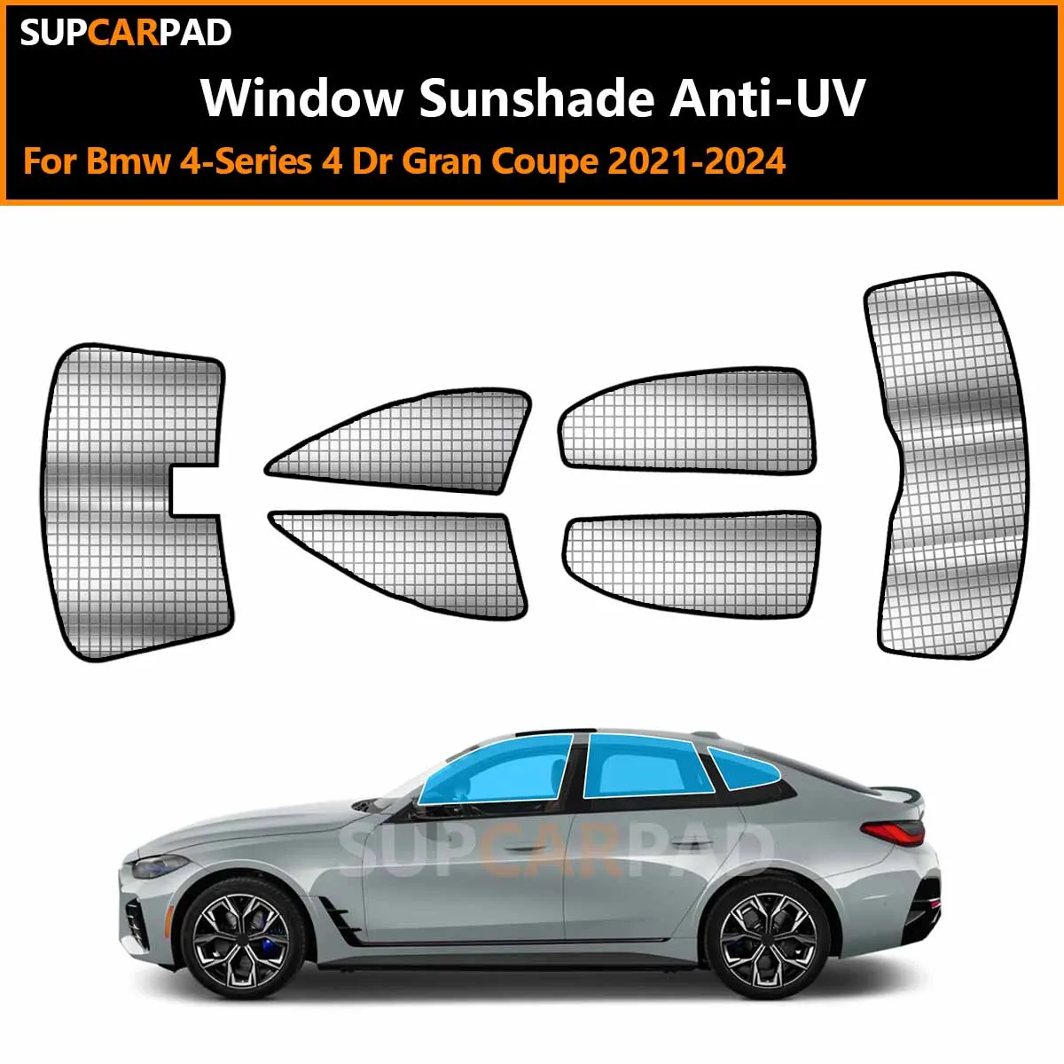 

For Bmw 4-Series 4 Dr Gran Coupe 2021-2024 Custom Car Window Sunshade Anti-UV Car Sun Window Visors Sunshade Covers Accessories