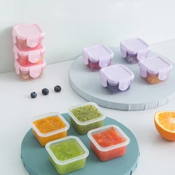 4 Pieces/Set Baby Food Jars with Lids Freezer Storage Milk Powder Food Container Reusable Small PP Baby Food Containers