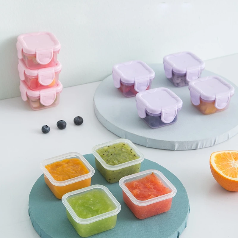 4 Pieces/Set Baby Food Jars with Lids Freezer Storage Milk Powder Food Container Reusable Small PP Baby Food Containers