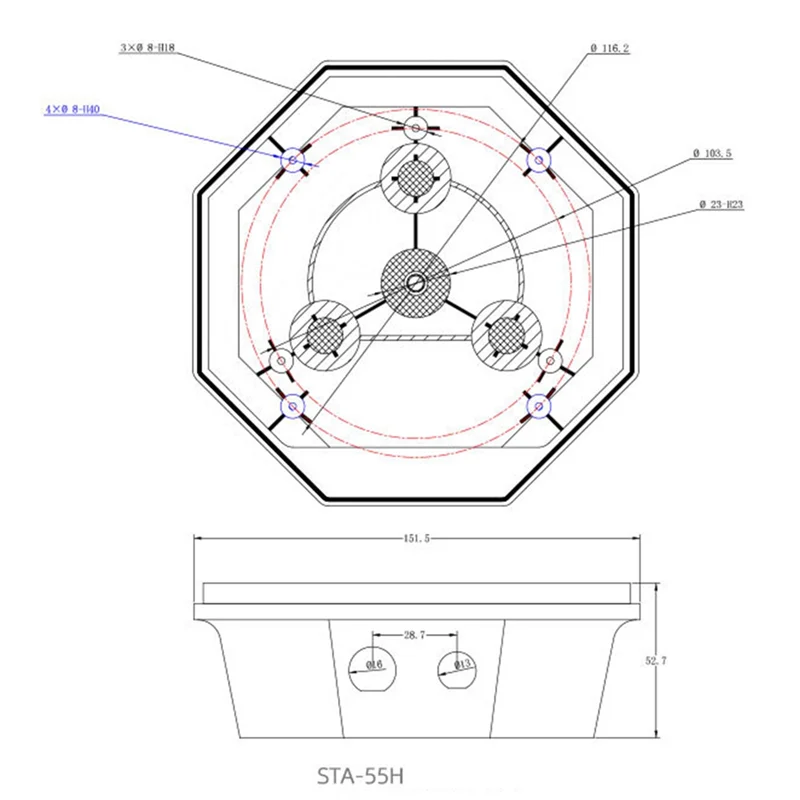 A003 STA-55H سلامة ثقب المفتاح GPS حالة IP67 UV قدرة عالية الإسكان GPS حالة الزراعية GNSS هوائي الإسكان Forrtk استقبال