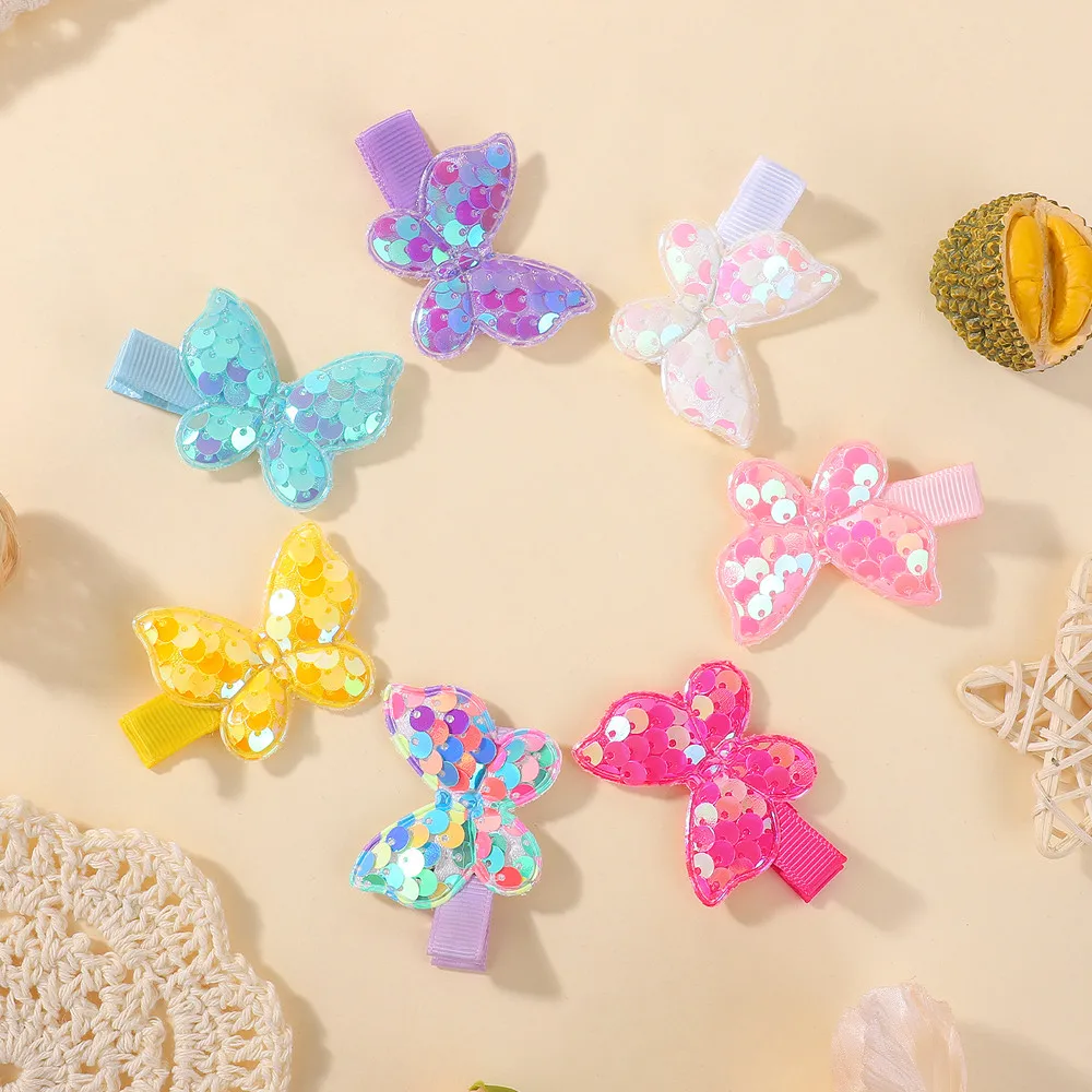 BABY BOWS 2 Stück/Set Niedliche Glitzer-Schmetterling-Haarspangen für Mädchen Haarklammern Kopfschmuck Kinder Performance Party Kopfbedeckung – Detail 6