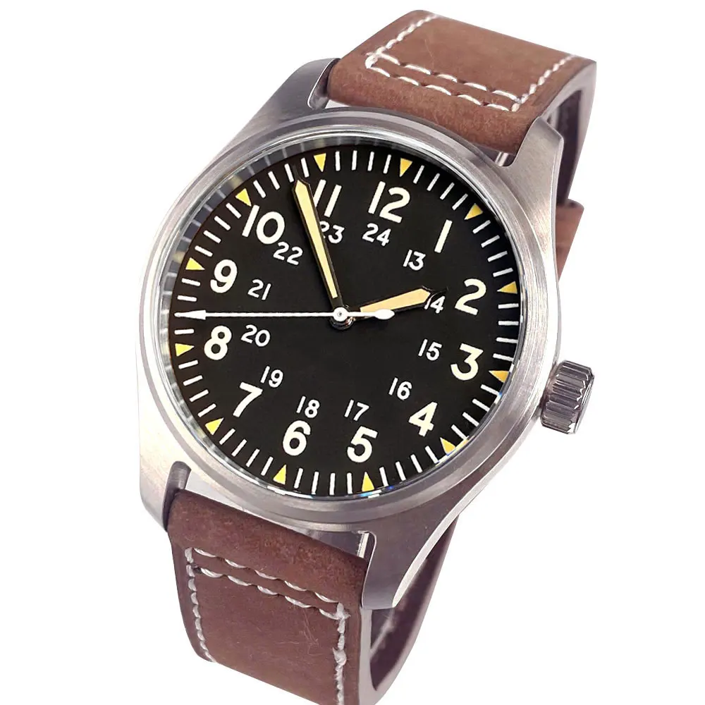 Automatische Pilotenuhr für Herren, 39 mm, Miyota8215, 20 bar, wasserdicht, mechanisch, Retro-Fliegeruhren, Saphirglas, 316L-Stahl – Detail 26