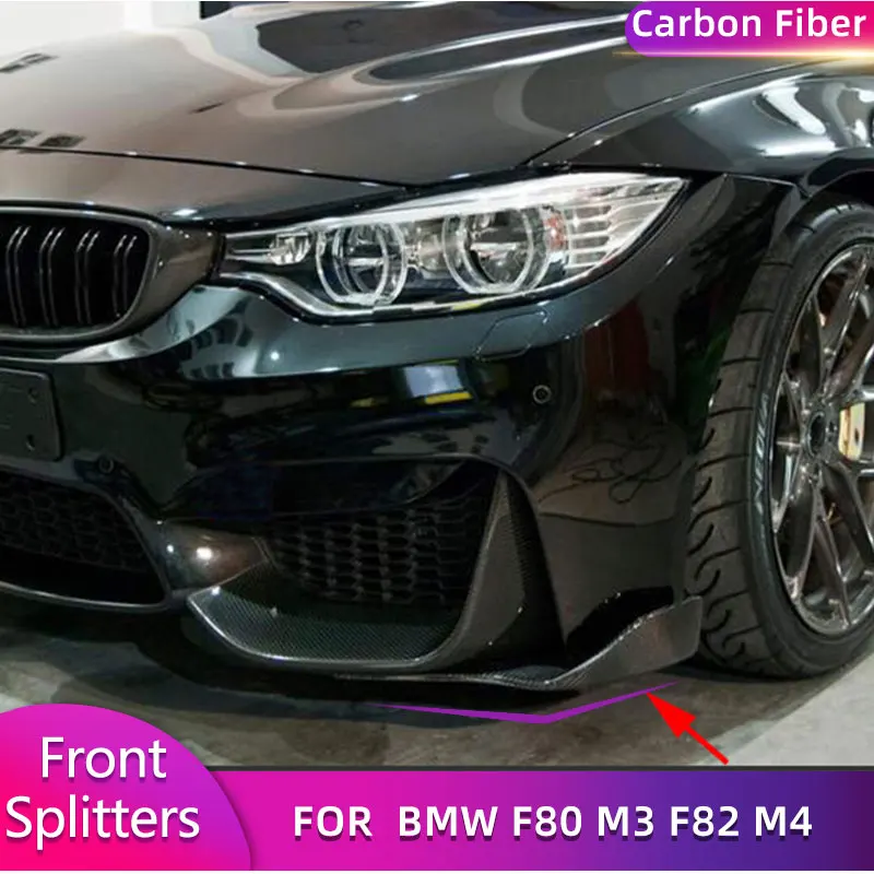 

Разветвители переднего бампера из углеродного волокна, щитки для BMW F80 M3 F82 M4 седан купе трансформер 2014-2017, автомобильные передние разветвители Cupwings